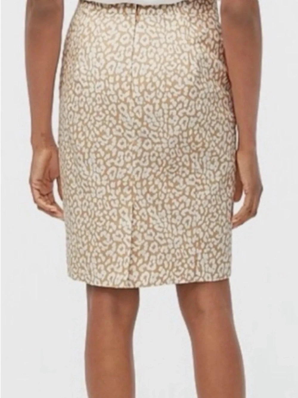 J. Crew Beige and Cream Printed Pencil Skirt